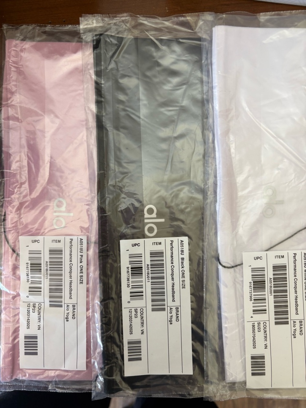 ALO Yoga Performance Conquer Headbands - Pink, Black, White